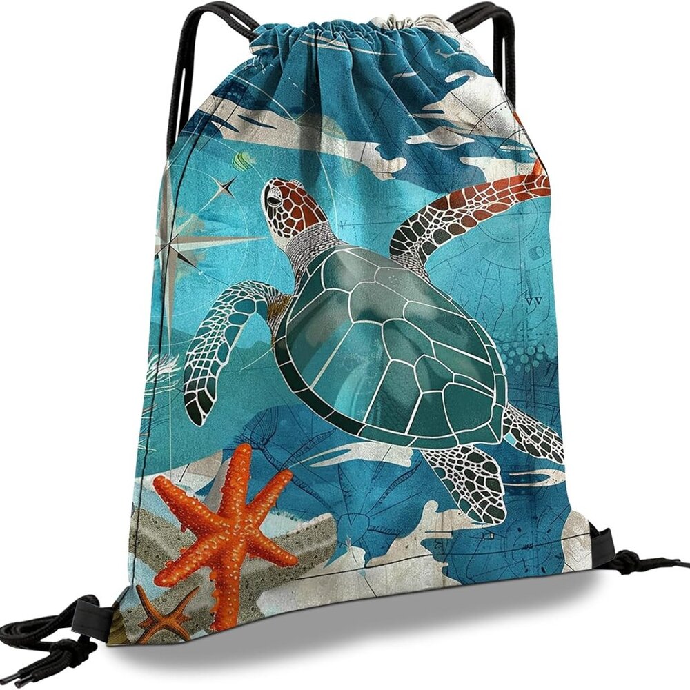 Drawstring Backpack Draw String Sports Bags for Gym Travel Beach Waterproof Cute